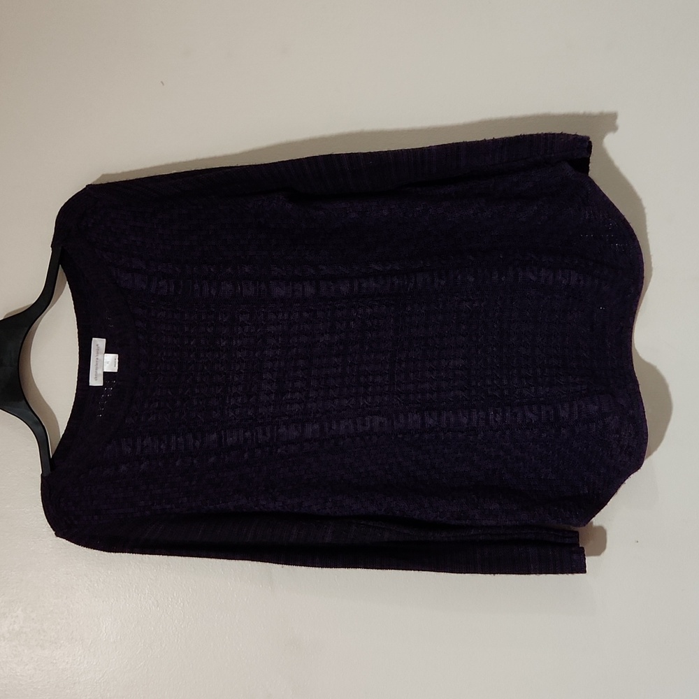 Women's Christopher and Banks purple & black lightweight long sleeve sweater